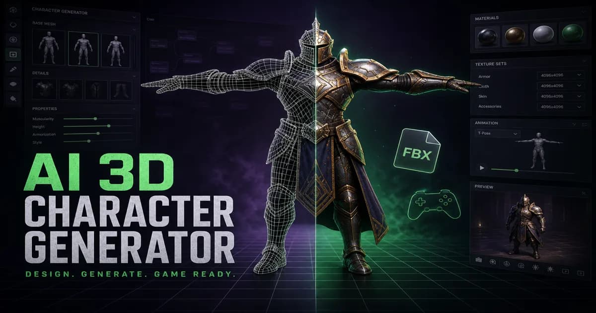 AI 3D Character Generator for Game Developers — Unity & Unreal Guide AI 3D Character Generator for Game Developers — Unity & Unreal Guide